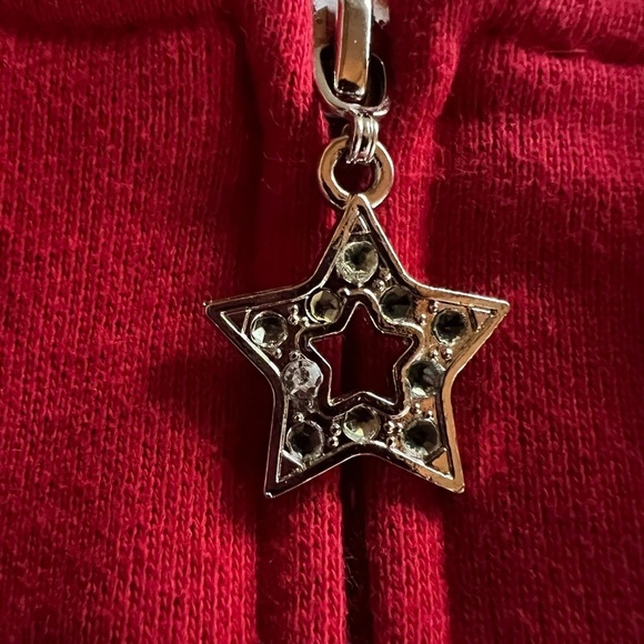 Vintage Y2K Quacker Factory red gold stars embroidered flags zip up hoodie sz 1X - Picture 9 of 15